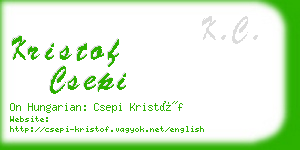 kristof csepi business card